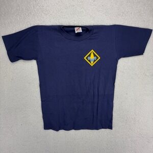 Vintage Jerzees Kids Navy Blue Cub Scouts Fleur de Lis Graphic T-Shirt Large